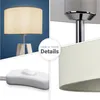 Tischleuchte Dreibein Nachttischlampe Stehlampe E27 Stoff Produktbild-Vorschau 4