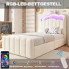 Babybed 90x200 cm met hydraulische opbergruimte, fluwele Productafbeelding-voorbeeld 3