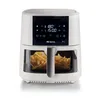 A white air fryer with a transparent window showing french fries inside, set against a white background. Náhled obrázku produktu