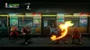 A scene from a video game, likely a fighting game, set in a subway station. Characters are engaged in combat with special effects. Náhľad obrázku produktu