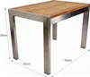 ALEOS. Edelstahl Teak Beistelltisch 50x35 cm Kaffeetisch Produktbild-Vorschau 5