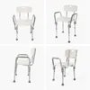 A collage of four images showing a shower stool from different angles. Produktbild-Vorschau