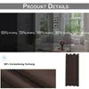 A collage showing different shading levels of a curtain and a close-up of fabric texture. Produktbild-Vorschau