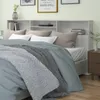 The Living Store Kopfteil mit Ablagen Betongrau Produktbild-Vorschau 1