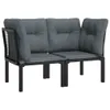 Garten-Eckstühle mit Kissen 2 Stk. Schwarz & Grau Poly Produktbild-Vorschau 1