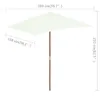 Parasol avec mât en bois 150 x 200 cm Sable Voir les images du produit 20