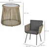 Outsunny 3-tlg. Rattan Gartenmöbel-Set, Sitzgruppe, Produktbild-Vorschau 7