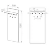 Technical drawing with dimensions of a coat rack with a shelf. Produktbild-Vorschau