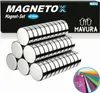 A product shot of a set of magnets with packaging and a small inset image showing their use. Podgląd zdjęcia produktu