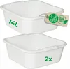 Novaliv 2x Spülschüssel eckig 14L, 38x38 cm, Weiß, BPA-frei Produktbild-Vorschau 1