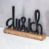 Schriftzug Du Und Ich L25cm Schwarz Mango Holz Tisch-Deko Produktbild-Vorschau 2