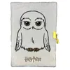 A plush A5 lockable notebook featuring a Harry Potter-themed snowy owl design. Produktbild-Vorschau