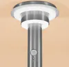 A close-up view of a modern, silver outdoor lamp with integrated LED lighting. Produktbild-Vorschau