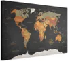 Vliesstoff Leinwandbild - World Map: Secrets of the Earth Produktbild-Vorschau 1