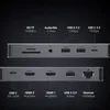 A diagram showing the ports and specifications of a USB-C hub. Produktbild-Vorschau