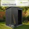 Juskys Metall Geräteschuppen S – Dunkelgrau, wetterfest mit Produktbild-Vorschau 2