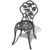 A single green cast aluminum bistro chair with a rose design, shown from a slightly angled front view on a white background. Voir les images du produit