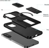 An exploded view of a black phone case with its components labeled. Produktbild-Vorschau