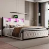 A bedroom scene featuring a bed with a headboard. Produktbild-Vorschau