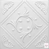 A white decorative wall panel with embossed floral and geometric patterns. Produktbild-Vorschau