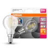 A product package for an Osram LED light bulb, showing the packaging and a transparent overlay of the bulb itself. Anteprima dell’immagine prodotto