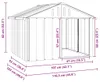 vidaXL Domček pre psa šedý 116,5x103x81,5 cm Pozinkovaná Náhľad obrázku produktu 8