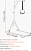 A medical bed lift with a trapeze handle, shown against a white background with dimensions and product specifications displayed. Anteprima dell’immagine prodotto
