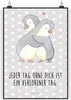 Mr. & Mrs. Panda Bild Pinguine Kuscheln DIN A4 - Grau Produktbild-Vorschau 1