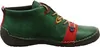 Side view of a green leather bootie with colorful accents. Anteprima dell’immagine prodotto