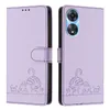 Leder Hülle für Oppo A78 5G / A1X 5G Süße Katze Flip Case Produktbild-Vorschau 2
