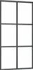 A black metal frame with six rectangular panes, resembling a window or door panel. Náhled obrázku produktu