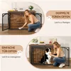 Hundebox Holz 100x60x63 cm, Vintagebraun & Schwarz, 4 Produktbild-Vorschau 3