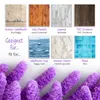 A collage of different floor surfaces and a close-up of purple microfiber cleaning cloths. Produktbild-Vorschau