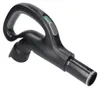 A black vacuum cleaner hose handle with gray and green accents, isolated on a white background. Produktbild-Vorschau