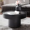 Couchtisch 60x60x36 cm Metall Schwarz Sofatisch Rund, Produktbild-Vorschau 2