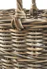 A close-up view of the woven texture of a rattan basket, focusing on the handles and the weave pattern. Náhled obrázku produktu