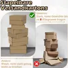 Comparison of two types of shipping boxes, one stacked and intact, the other collapsed. Voir les images du produit