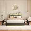 A modern bedroom with a bed as the central focus, featuring integrated lighting and storage. Náhľad obrázku produktu
