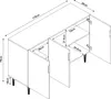 Sideboard 'Starvili' mit 3 Türen 75 x 115 x 38 cm Beige Produktbild-Vorschau 4