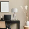 Tischleuchte Dreibein Nachttischlampe Stehlampe E27 Stoff Produktbild-Vorschau 2