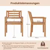 COSTWAY Tuinstoelen, set van 2, houten stoelen met Productafbeelding-voorbeeld 3