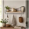 Wandregal Cora im Industrial Style aus Metall und Holz, 79 Produktbild-Vorschau 2