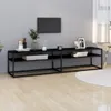 vidaXL TV skrinka čierna 180x40x40,5 cm Tvrdené sklo Náhľad obrázku produktu 2