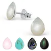 Tropfen Ohrstecker: 925 Silber Ohrringe White Shell Produktbild-Vorschau 2