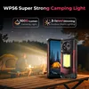 A camping scene at night with people sitting around a campfire, illuminated by a lantern. A rugged smartphone with a built-in light is prominently displayed in the foreground. Anteprima dell’immagine prodotto