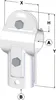 2-Loch-T-Schelle, A 2" (60,3 mm) x B 2" (60,3 mm) Produktbild-Vorschau 1