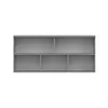 A gray wall shelf with multiple compartments, shown against a white background. Produktbild-Vorschau