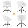 A collage of four images showing a white office chair from different angles. Produktbild-Vorschau