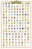 A poster displaying the first 151 Pokemon characters from the Kanto region, arranged in a grid. Anteprima dell’immagine prodotto