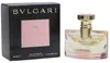 Bvlgari Splendida Rose Rose Eau de Parfum 50 ml, transparenter Glasflakon mit roséfarbenem Duft und Goldverschluss neben schwarzer Originalbox. Náhled obrázku produktu